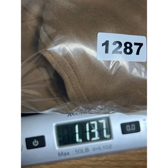 Abercrombie & Fitch Women Faux Suede  Zip Moto Biker Jacket Tan Brown M Edgy Chi - Picture 11 of 11